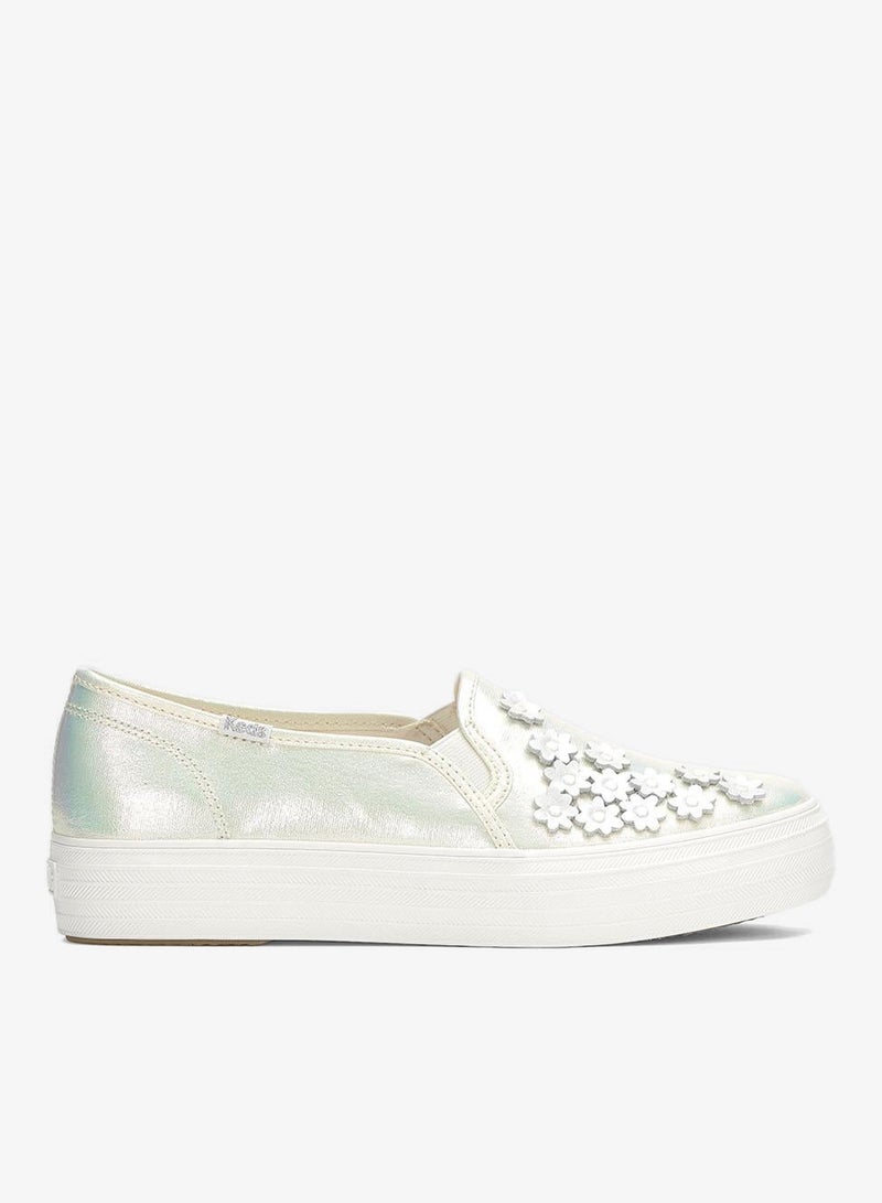 Keds Women's Triple Decker Slip On Canvas Digi Femme Casual Sneaker White - Image 1